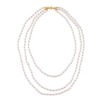 3 Piece Set - White Shell Pearl Detachable Bracelet and Necklace (Size - 17) with Magnetic Clasp