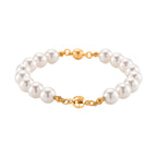 3 Piece Set - White Shell Pearl Detachable Bracelet and Necklace (Size - 17) with Magnetic Clasp