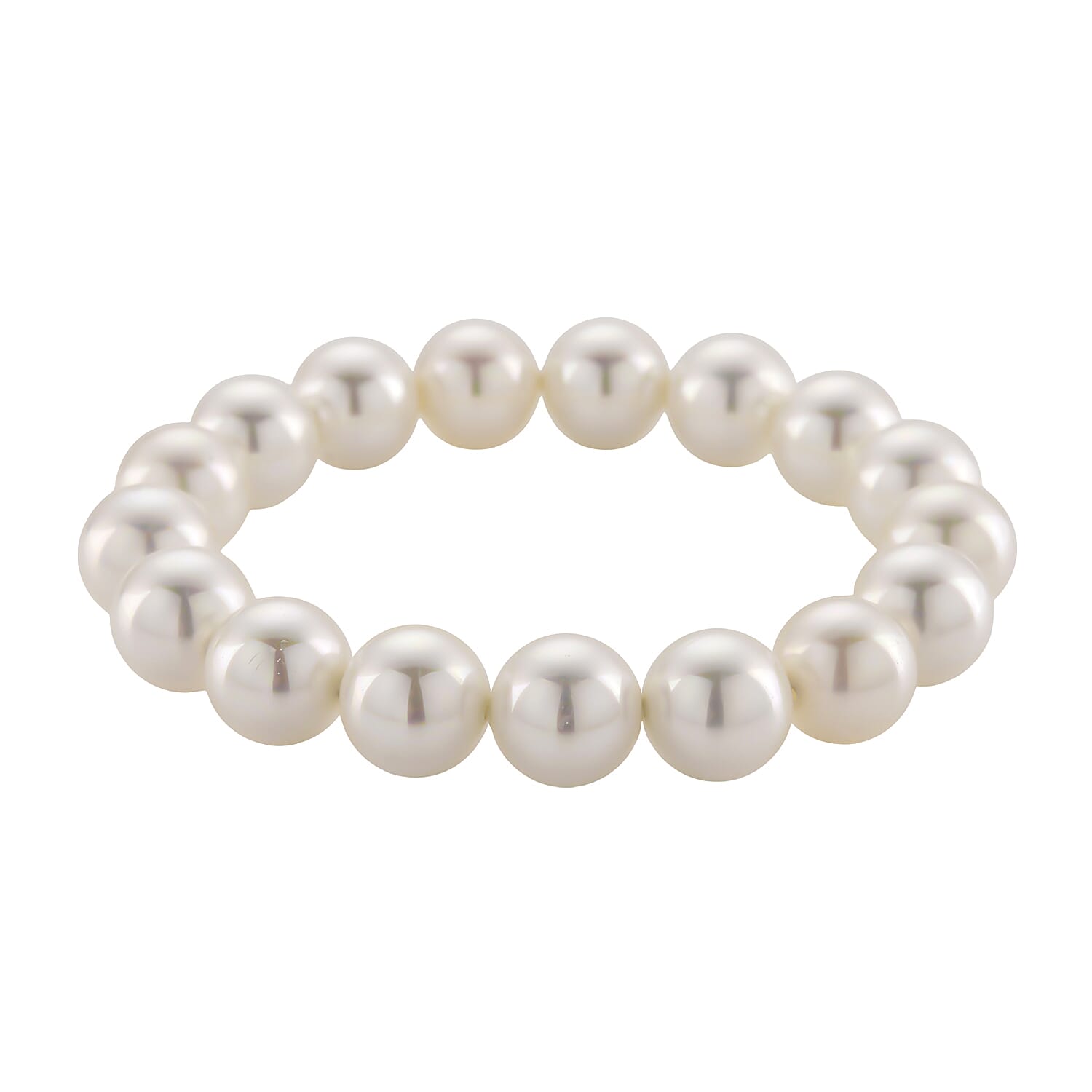 Set of 3 - White Shell Pearl Beads Adjustable Bracelet (Size - 7), T-Bar Clasp Necklace (Size - 20) &amp; Push Back Earring 4427687 6