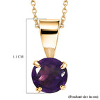 Set of 3 - White Topaz, Red Garnet & African Amethyst Solitaire Pendant with Chain (Size 20)  1.72 Ct.