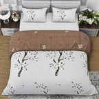 Boutique Bedding Collection 3 Piece Set - Floral Printed Duvet Cover With 2 Pillowcases (Size - King) - Brown