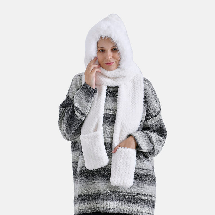 3 in 1 Hooded Scarf (One Size, 220x13 cm) - White 7847532 1