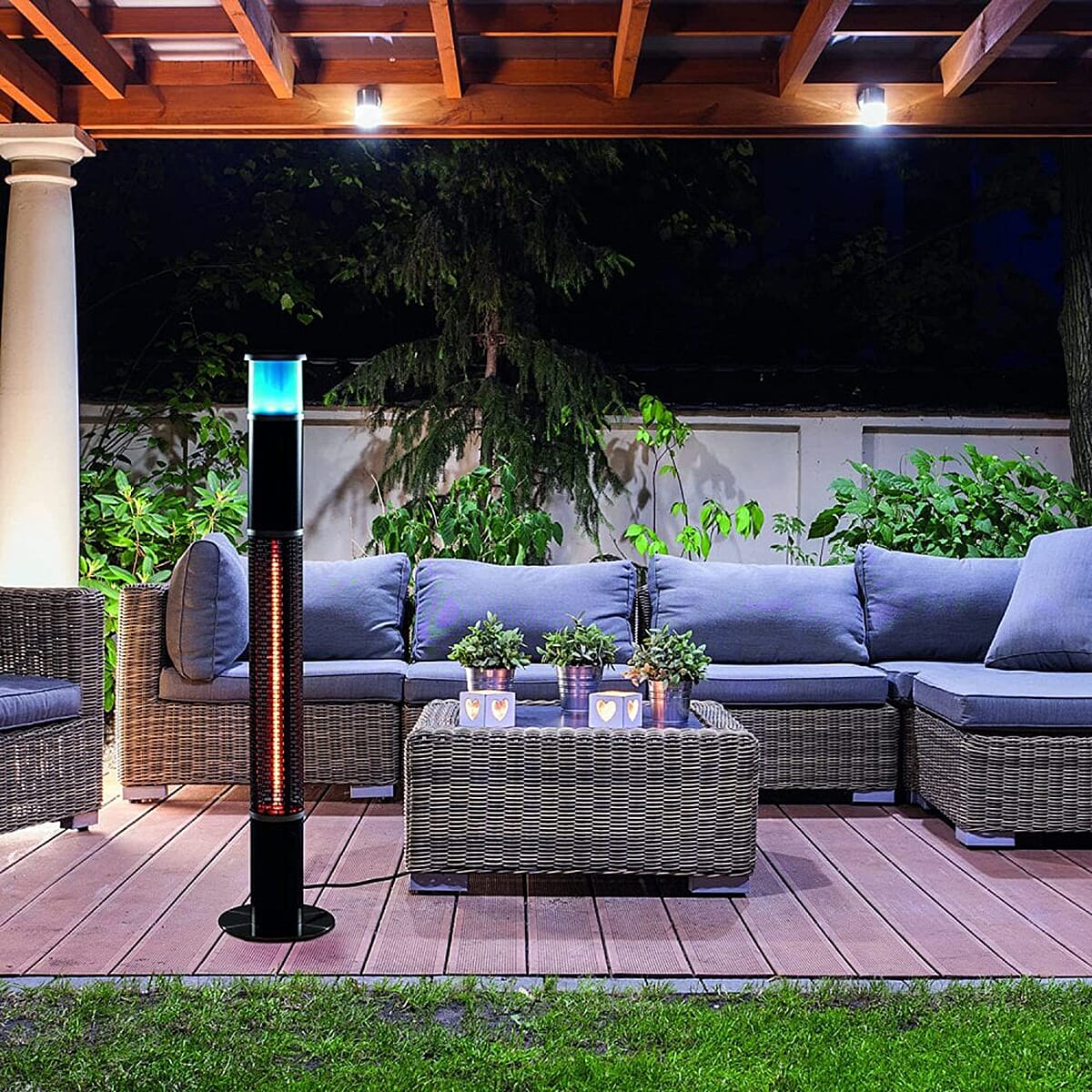 Daewoo 3-in-1 Light Up Patio Tower Heater with Bluetooth Speaker 8035821 1