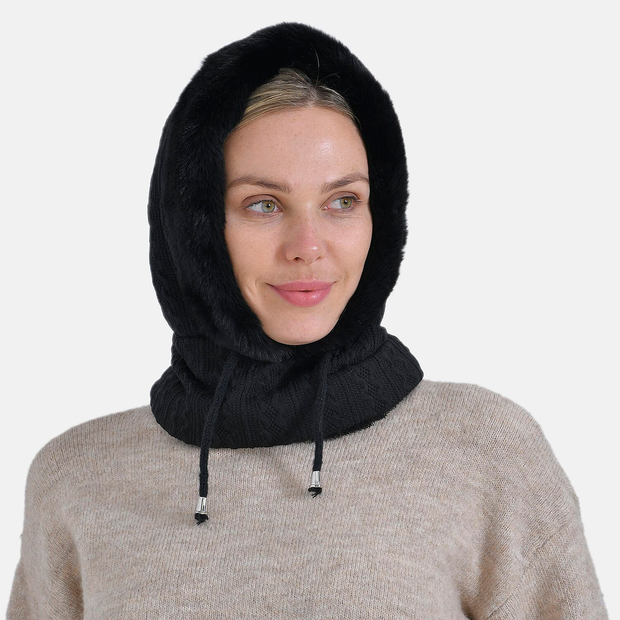 3-in-1 Plush Winter Hat Scarf 7851073 0