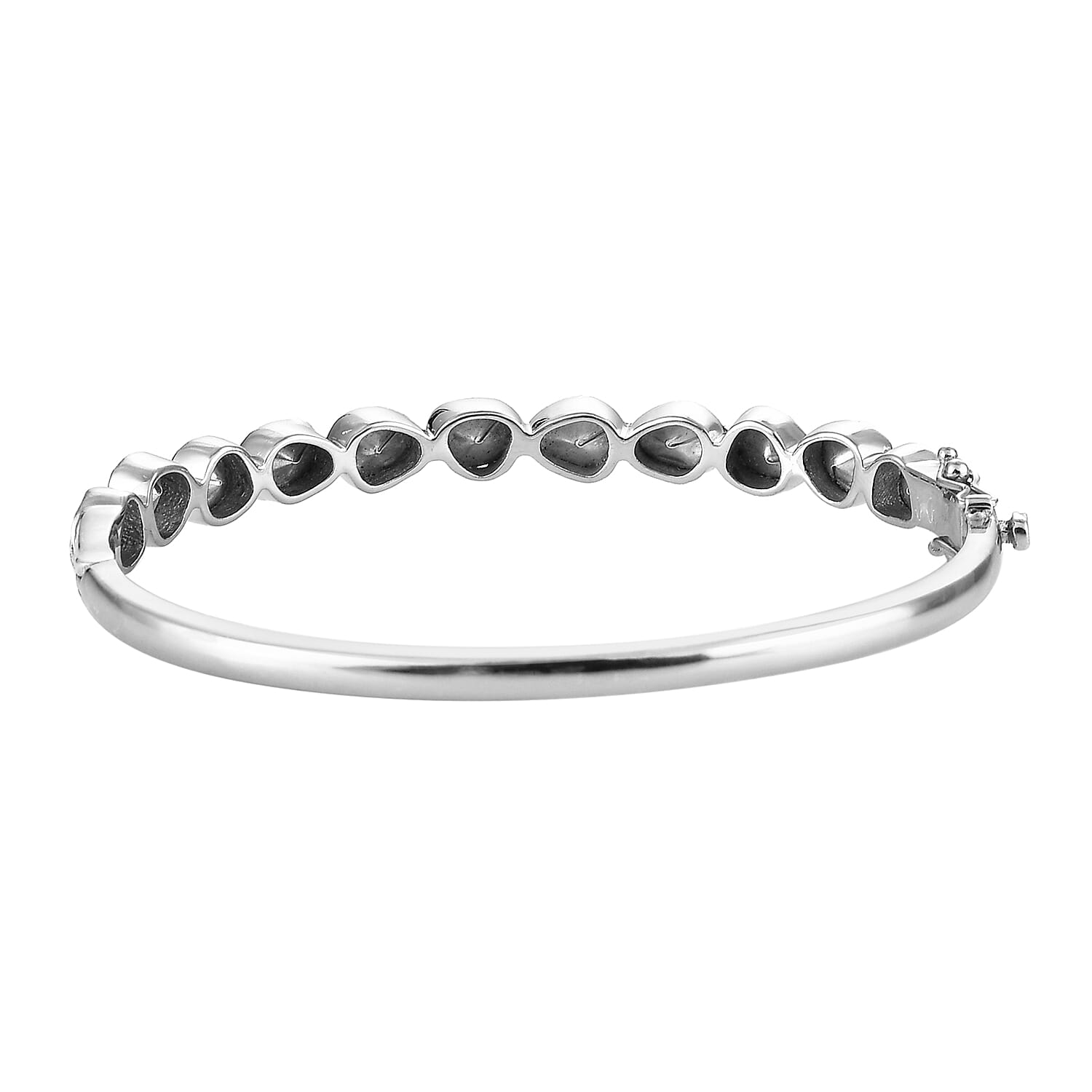 3. Ct. Polki Diamond Tennis Station Bangle in Sterling Silver 7 Inches 6125606 5