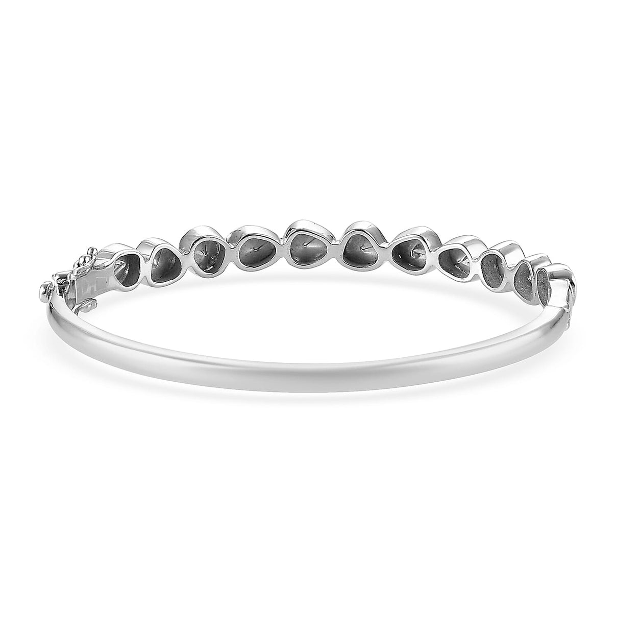 3.00 Ct Artisan Crafted Polki Diamond Bangle Size 8 in Sterling Silver 6711783 5