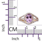 9K Yellow Gold AA Kunzite and Natural Cambodian Zircon Ring 3.01 Ct.