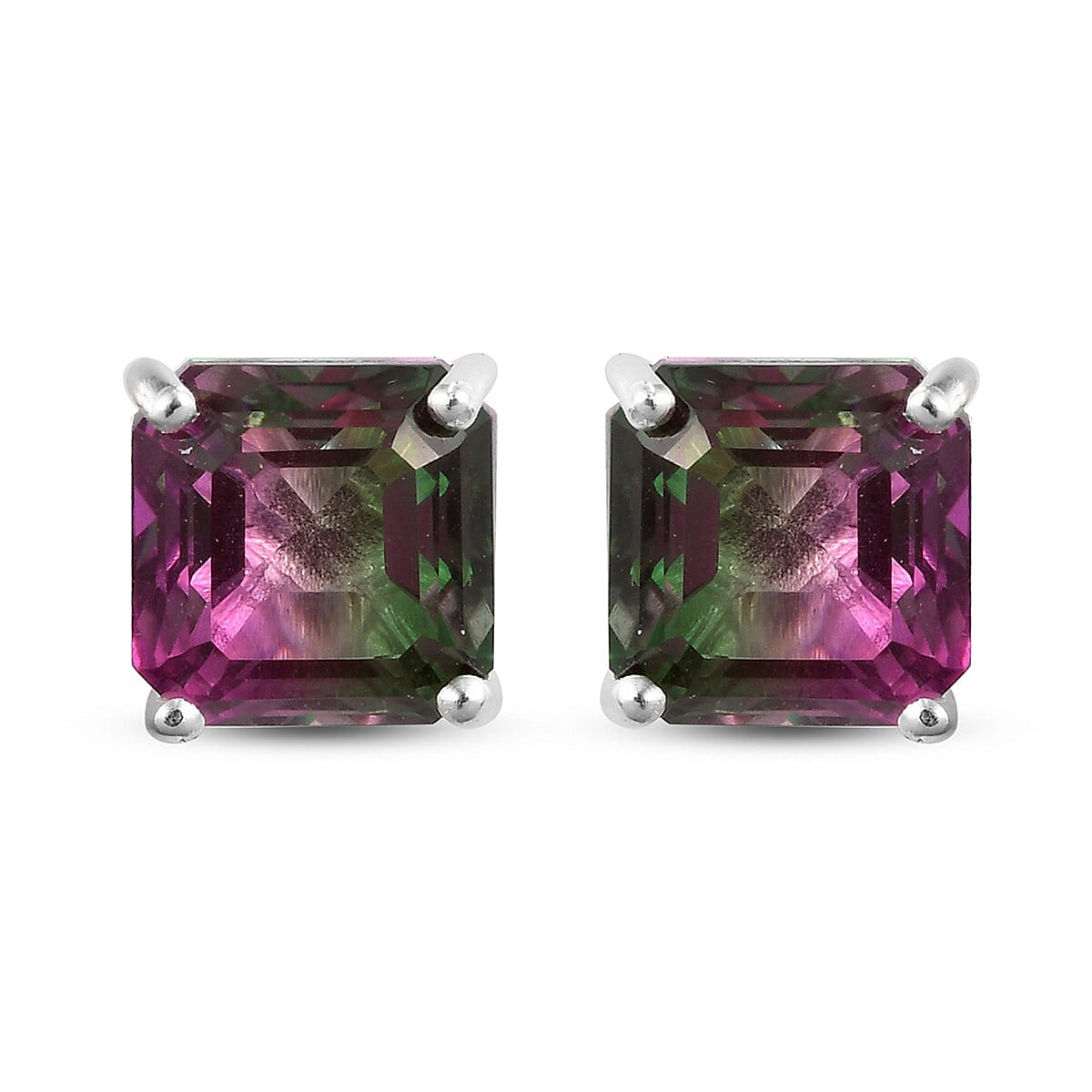 3.25 Bi-Colour Quartz Solitaire Stud Earrings in Sterling Silver 3821089 0