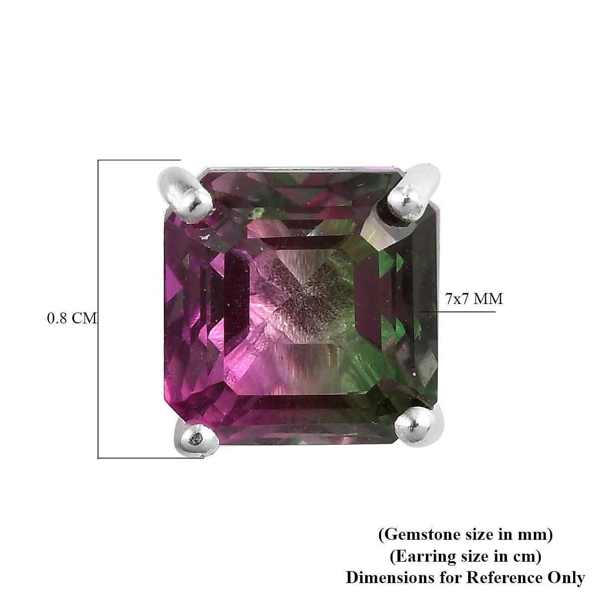 3.25 Bi-Colour Quartz Solitaire Stud Earrings in Sterling Silver 3821089 5