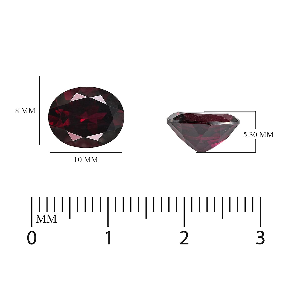 3.28 Ct. Loose Rhodolite Garnet AAA Grade Oval 10x8mm 6189079 3