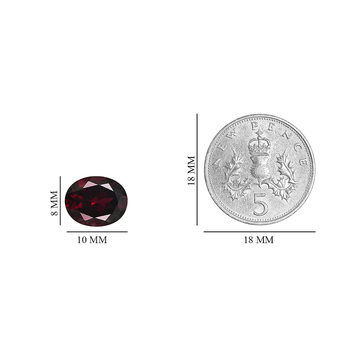 3.28 Ct. Loose Rhodolite Garnet AAA Grade Oval 10x8mm 6189079 4