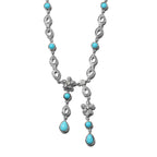 Arizona Sleeping Beauty Turquoise and Natural Cambodian Zircon Necklace (Size 18 with 2 inch Extender) in Platinum Overlay Sterling Silver 4.26 Ct, Silver Wt. 17.83 Gms