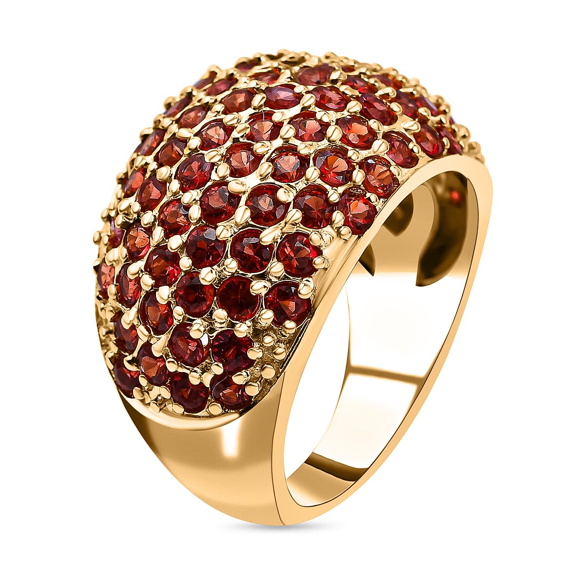 3.76 Ct. Red Sapphire Cluster Ring in Yellow Gold Plated Sterling Silver 6295361 5