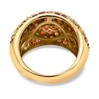 Red Sapphire Cluster Ring in Yellow Gold Overlay Sterling Silver 3.76 Ct.