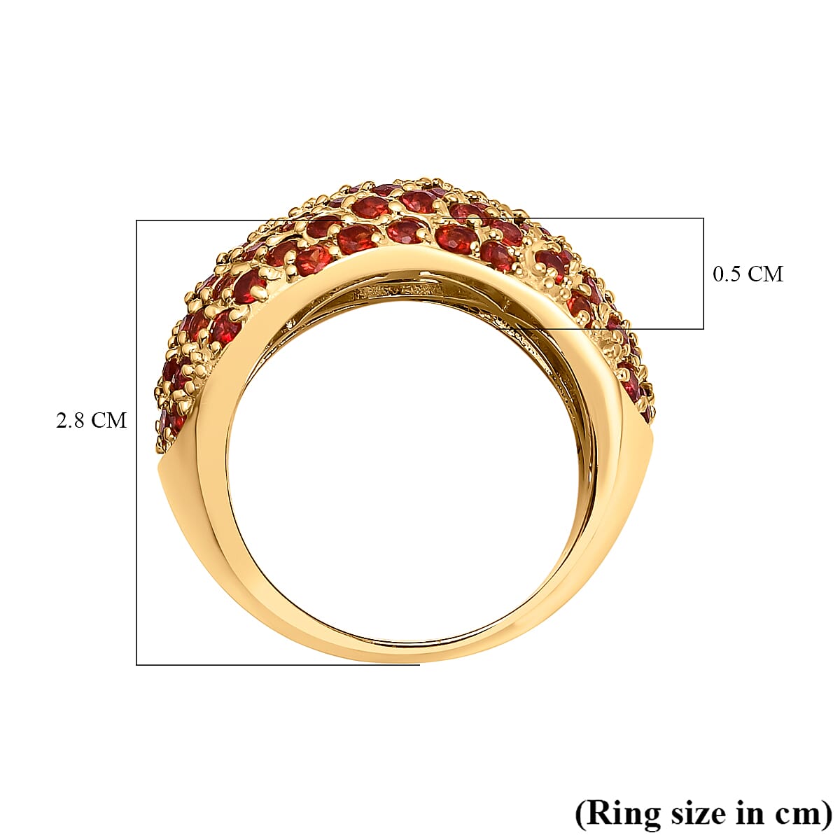 3.76 Ct. Red Sapphire Cluster Ring in Yellow Gold Plated Sterling Silver 6295361 7