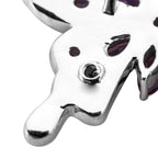 GP - African Amethyst & Blue Sapphire Purple Colour Enameled Butterfly Pendant with Chain (Size - 20) in Rhodium Overlay Sterling Silver 1.90 Ct._3066144_5
