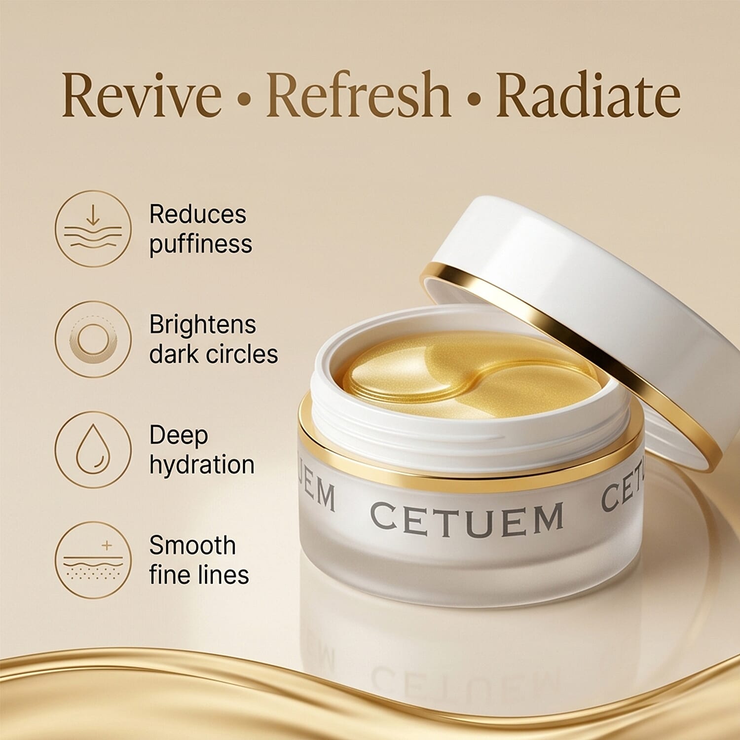 Cetuem SCR Gold Oxygen Complex Eye CrÃ¨me Dark Circles, Puffiness, and Fine Line Plant with Marine Extracts, Ceramide Oil, Vitamins, and Antioxidants 3092280 1