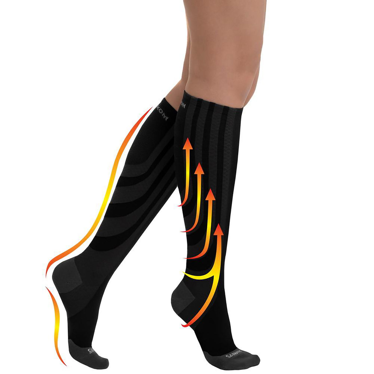 SANKOM SWITZERLAND Patent Socks - Black (Size PLUS I - 3-5 UK) 3098036 3