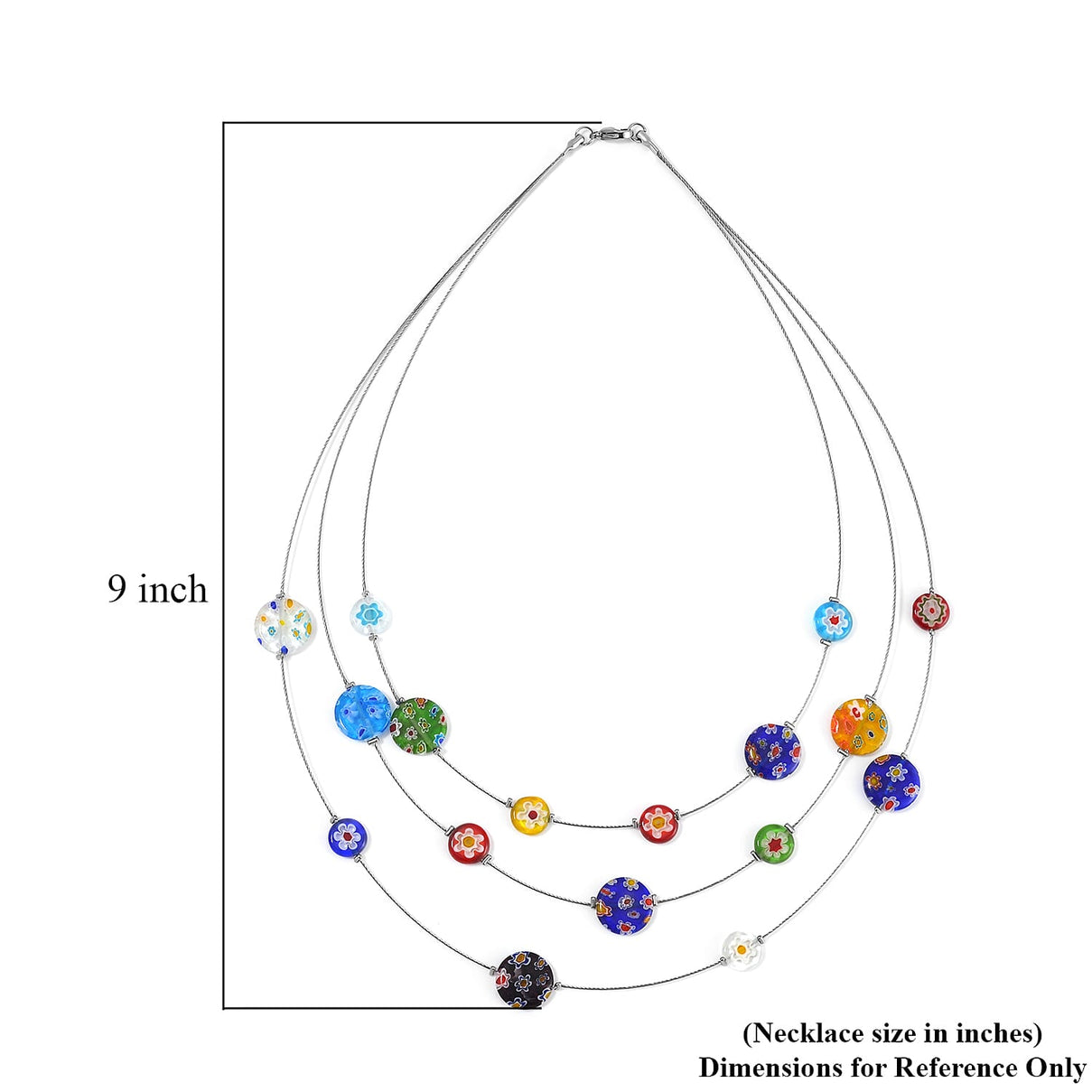 Multi Color Murano Glass Stainless Steel Necklace 65 Ct 3138807 6