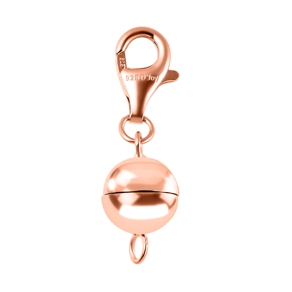 Doorbuster - Rose Gold Plated Sterling Silver Magnetic Lock (Size 8 mm) with Lobster Clasp (Size 11 mm)_3156667
