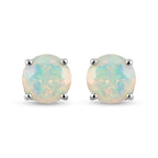 RHAPSODY 950 Platinum AAAA Ethiopian Welo Opal Stud Earrings With Screw Back 1.50 Ct.