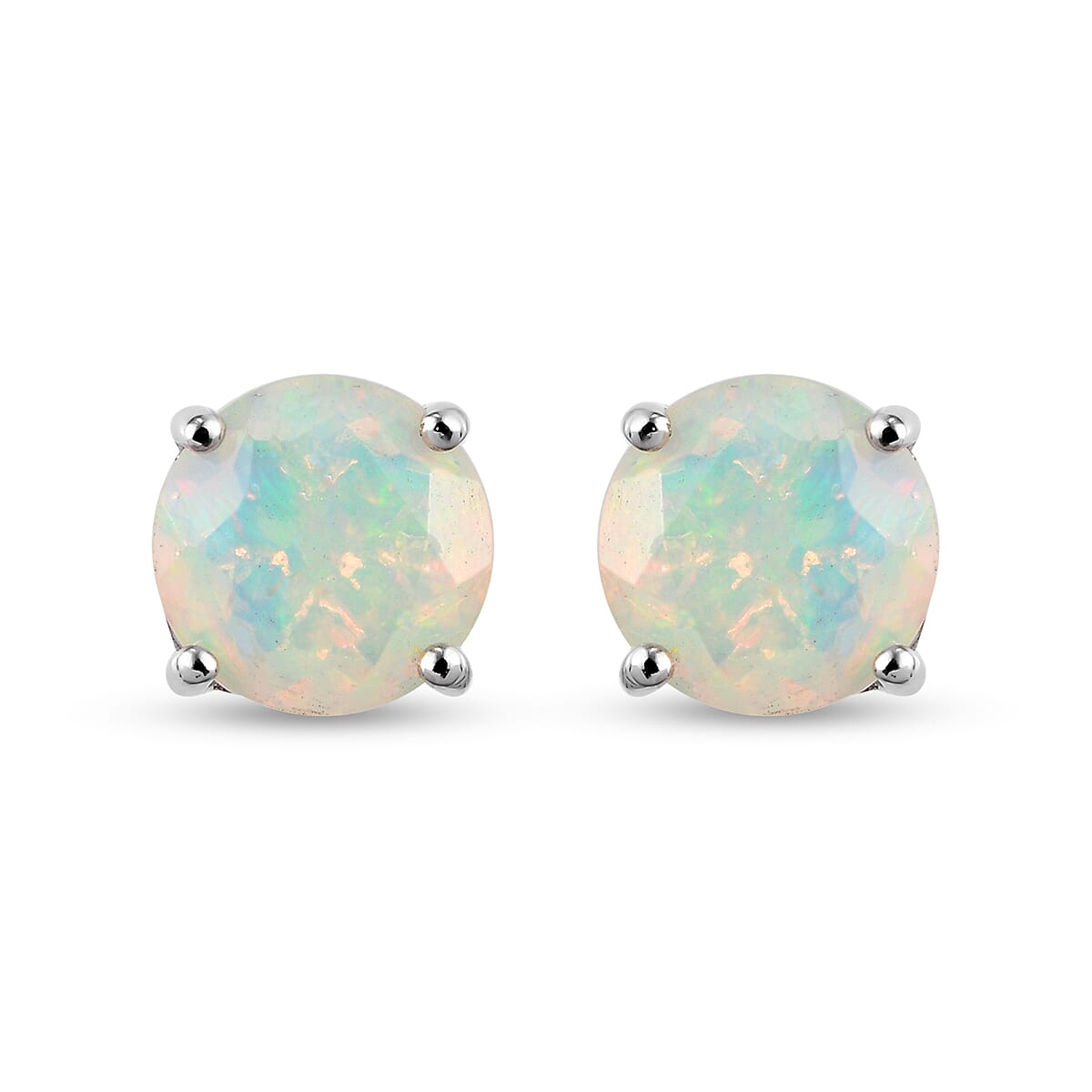 RHAPSODY 1.67 Ct AAAA Ethiopian Opal Solitaire Stud Earrings in 950 Platinum 3170603 0
