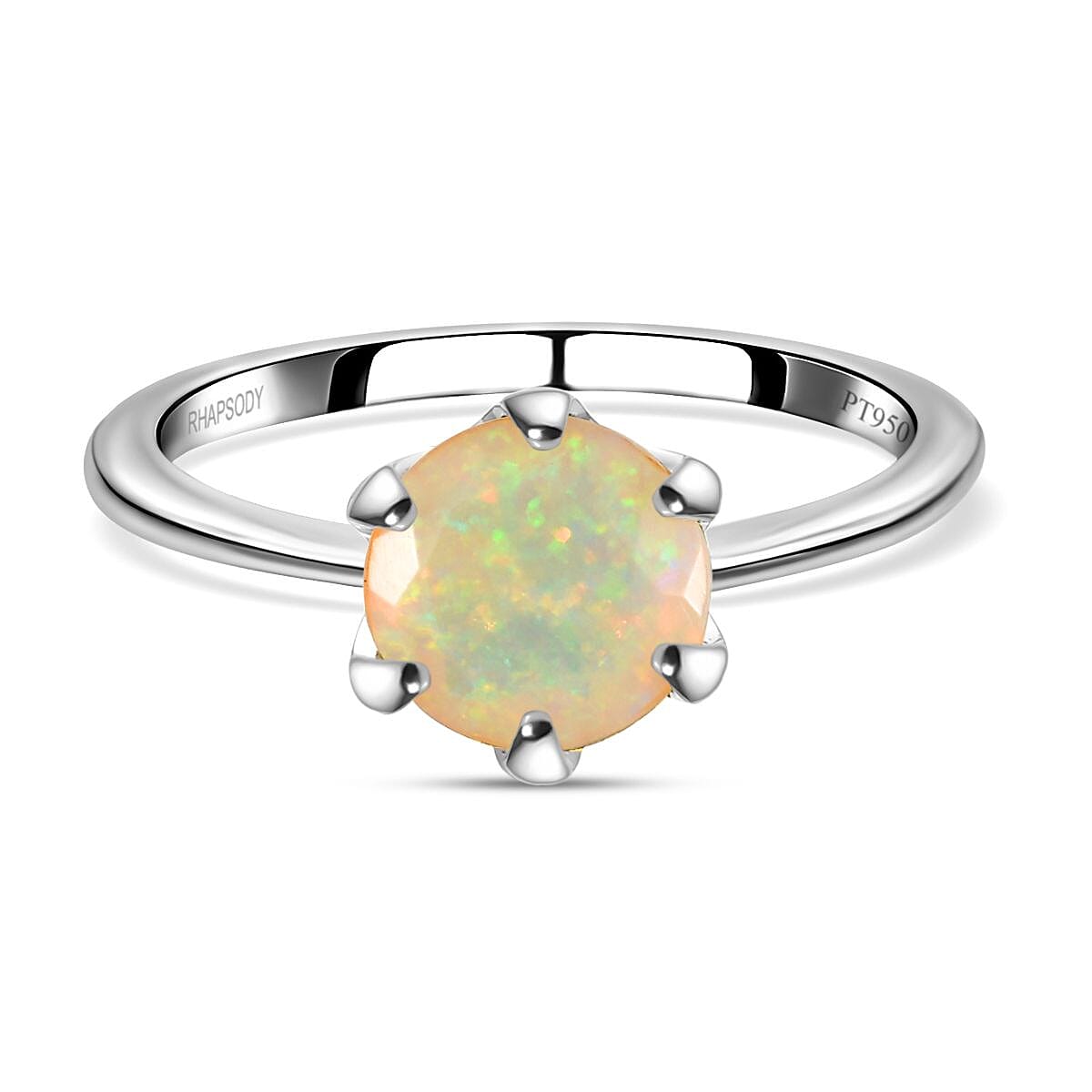 RHAPSODY 950 Platinum AAAA Ethiopian Welo Opal Solitaire Engagement Ring 3656189 0