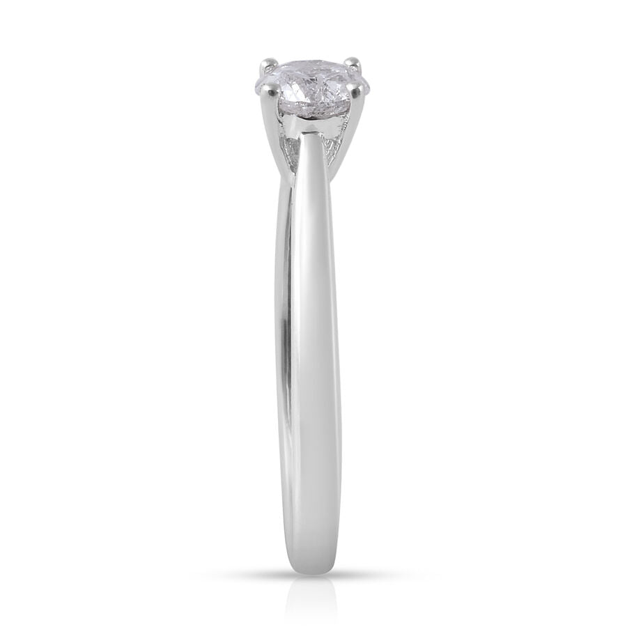 0.50 Ct Diamond Solitaire Ring in9K White Gold SGL Certified I3 GH 3677297 5