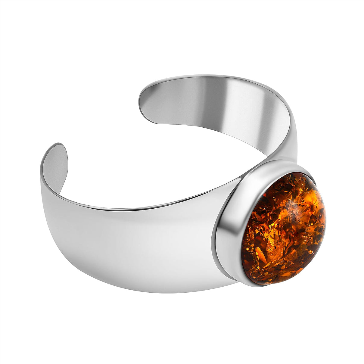 32.50 Ct. Baltic Amber Bracelet Size 7.5 in Rhodium Plated Sterling Silver 7542191 2