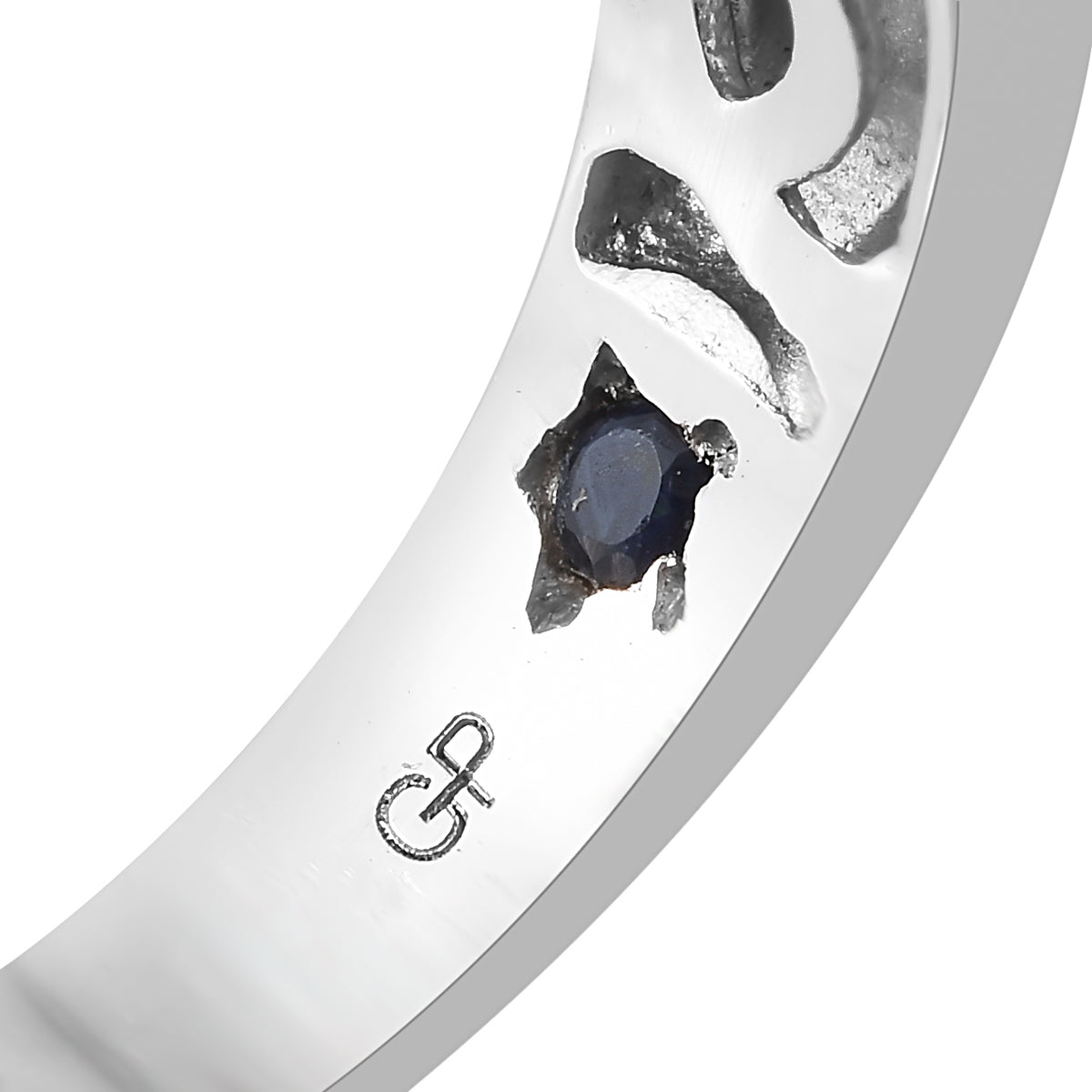 GP 2.25 Ct Diopside and Blue Sapphire Classic Ring in Platinum and Gold Plated Silver 3203185 4