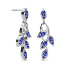 D'Joy - Tanzanite Leaf Dangling Earrings with Push Back in Platinum Overlay Sterling Silver 1.45 Ct._3223025_6