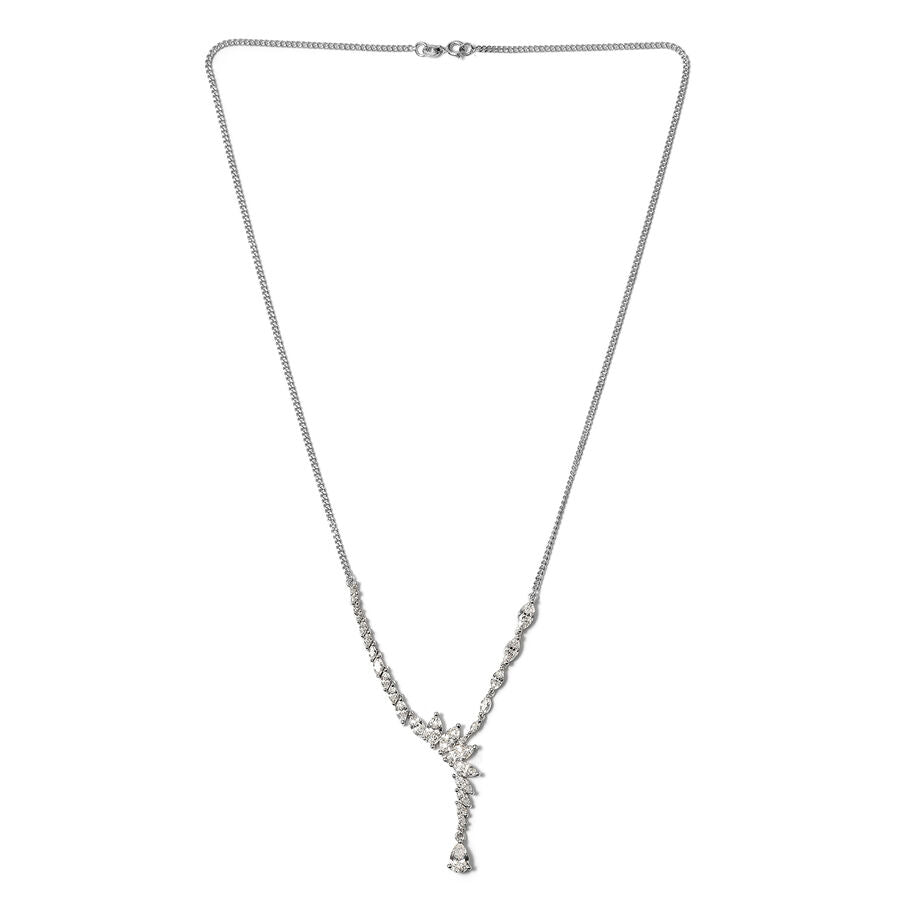 Lustro Stella Made with Finest CZ Y necklace in Platinum Plated Silver 9.30 Grams 20 Inch 3224257 3