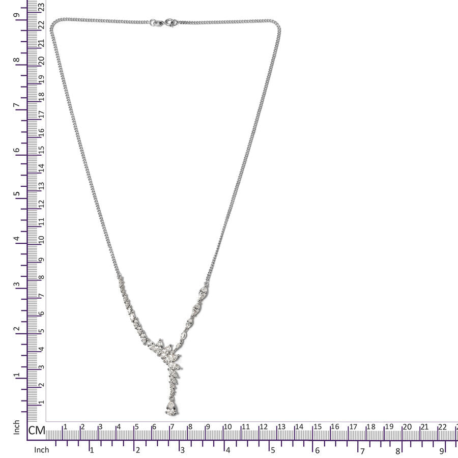 Lustro Stella Made with Finest CZ Y necklace in Platinum Plated Silver 9.30 Grams 20 Inch 3224257 5