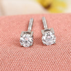 RHAPSODY 950 Platinum IGI Certified Diamond (VS-E-F) Solitaire Stud Earrings (with Screw Back) 0.20 Ct.