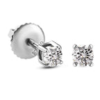 RHAPSODY 950 Platinum IGI Certified Diamond (VS-E-F) Solitaire Stud Earrings (with Screw Back) 0.20 Ct.
