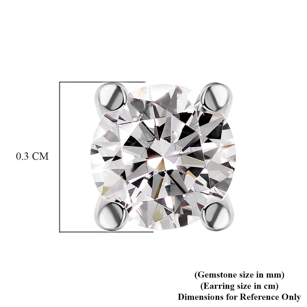 RHAPSODY 950 Platinum IGI Certified Diamond (VS-E-F) Solitaire Stud Earrings (with Screw Back) 0.20 Ct.