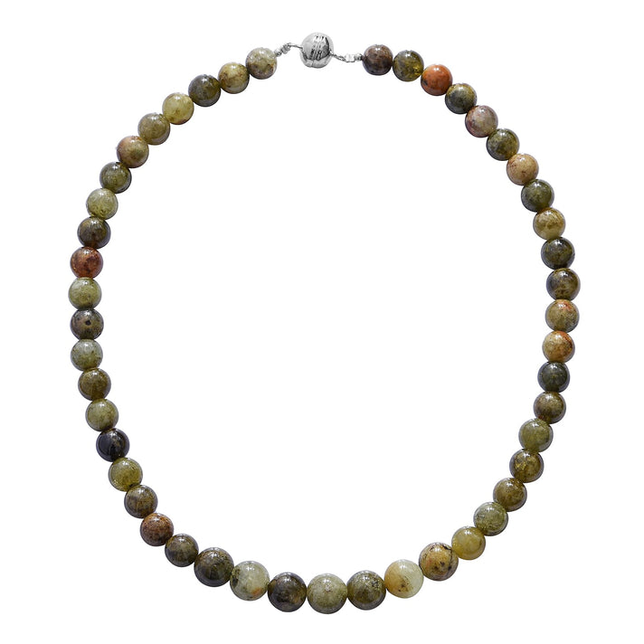 325 Ct AAA Mali Garnet Beaded Necklace in Rhodium Plated Silver with Magnetic 18 Inch 3404258 1