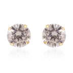 Close Out Deal- 9K Y Gold 5mm AAA Simulated Diamond Stud Earrings (with Push Back)_3260697