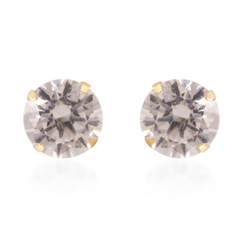 Close Out Deal- 9K Y Gold 5mm AAA Simulated Diamond Stud Earrings (with Push Back) 3260697 0