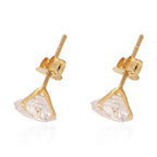 Close Out Deal- 9K Y Gold 5mm AAA Simulated Diamond Stud Earrings (with Push Back)_3260697_1