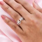 Couple Bird Ring in Platinum Overlay & 18K Vermeil Rose Gold Plated Sterling Silver_3270445_1