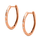 D'Joy - Diamond (Rnd) Hoop Earrings with Clasp in 18K Vermeil Rose Gold Plated Sterling Silver_3290064_3
