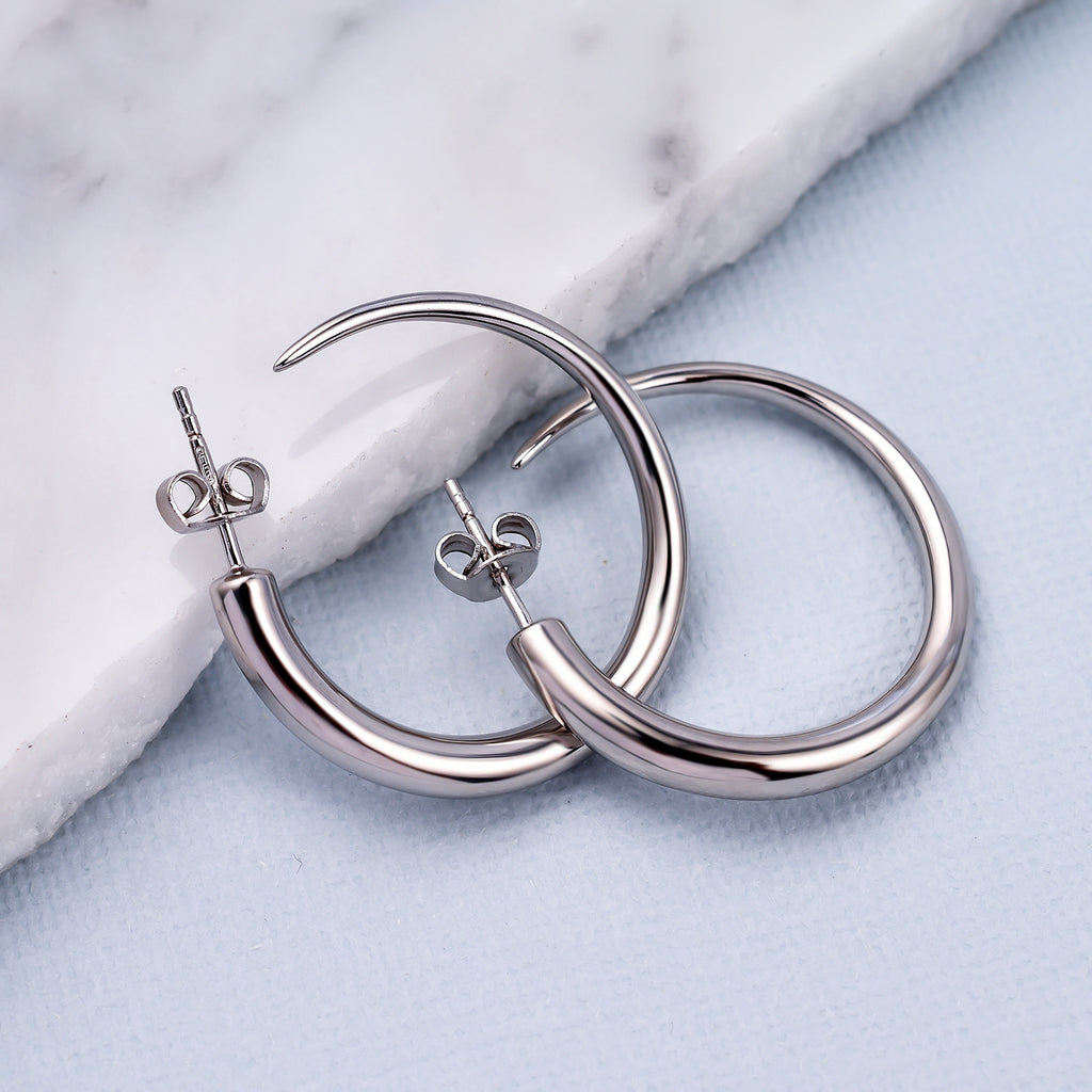 RACHEL GALLEY Rhodium Overlay Sterling Silver Earring (With Push Back)  Silver Wt. 11.20 Gms_3300918_1