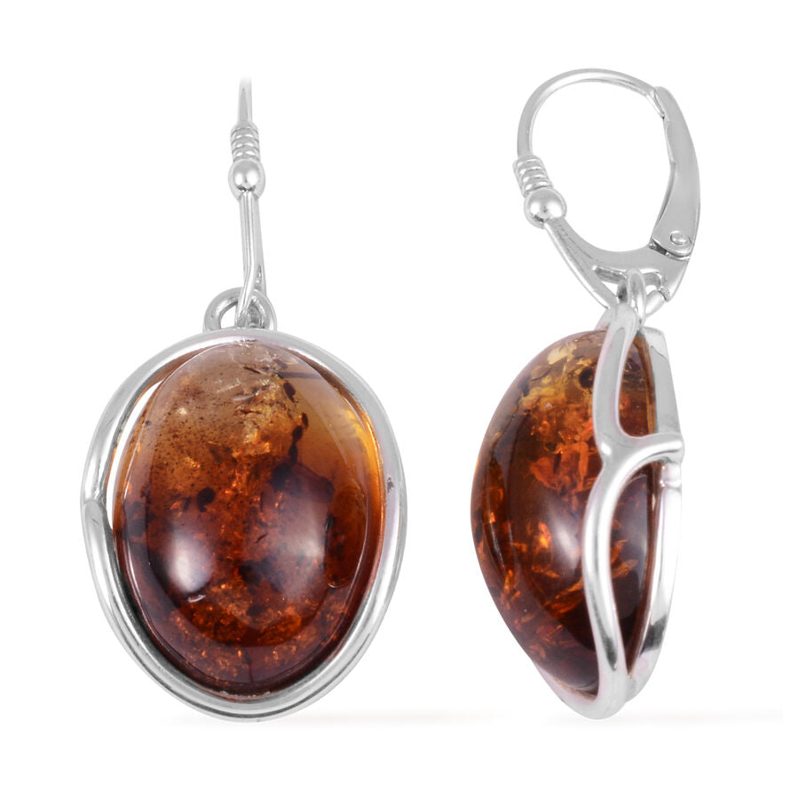 Baltic Amber Lever Back Earrings in Sterling Silver 3330649 0