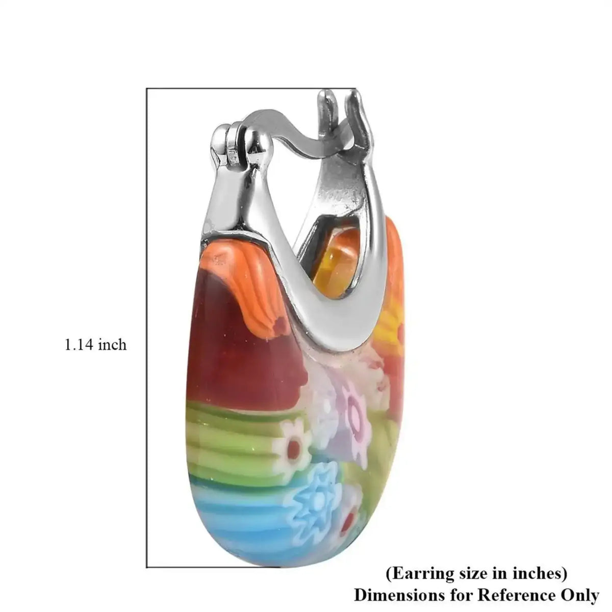 Multi Colour Murano Style Basket Earrings in Stainless Steel V32513436 7