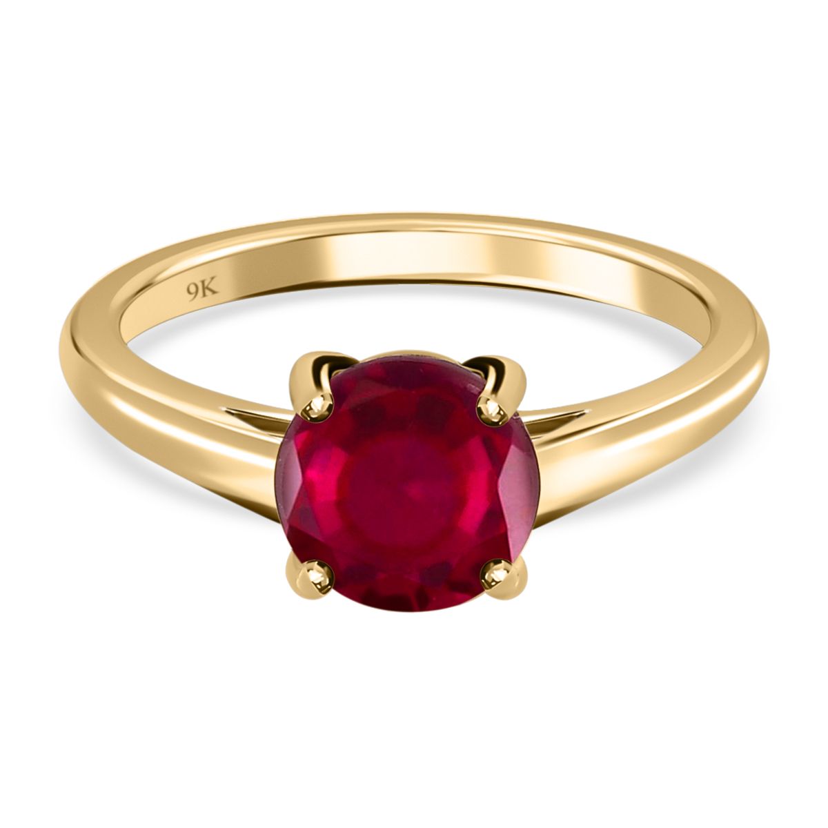 2 Carat AA African Ruby Solitaire Ring in 9K Yellow Gold 3337710 0