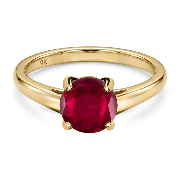 2 Carat AA African Ruby Solitaire Ring in 9K Yellow Gold 3337710 1