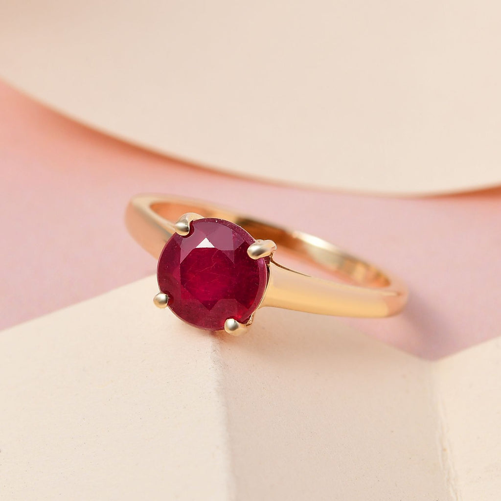 9K Yellow Gold African(FF) Ruby Solitaire Ring 2.23 Ct._3337710_1