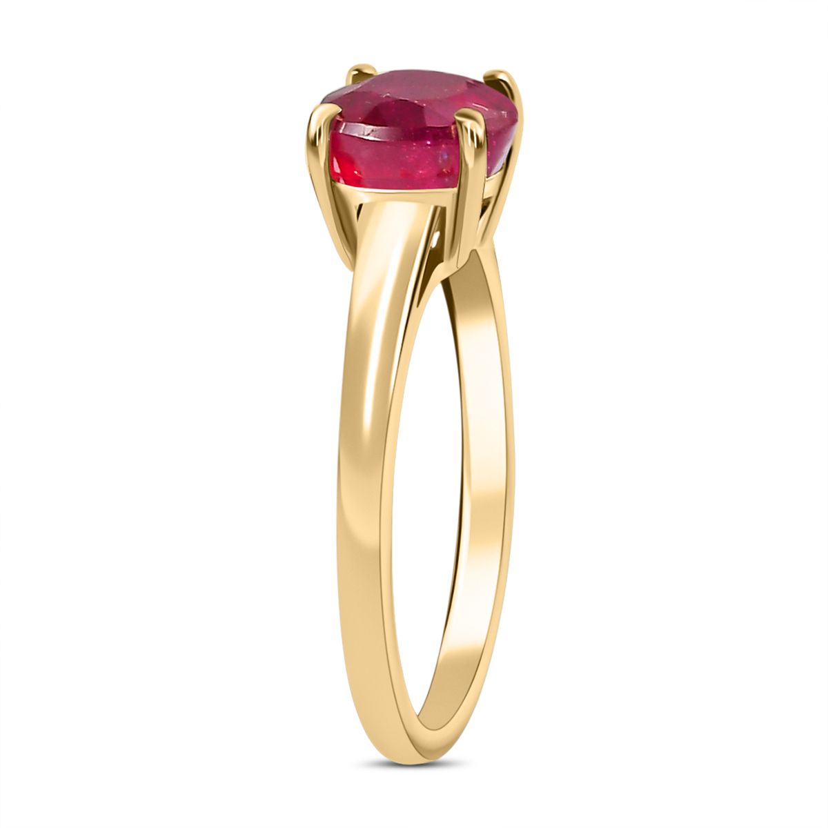 2 Carat AA African Ruby Solitaire Ring in 9K Yellow Gold 3337710 4