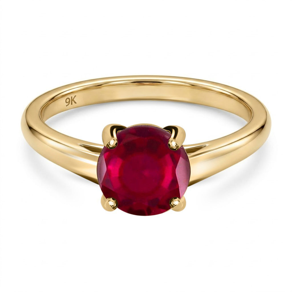 9K Yellow Gold African(FF) Ruby Solitaire Ring 2.00 Ct._3337711